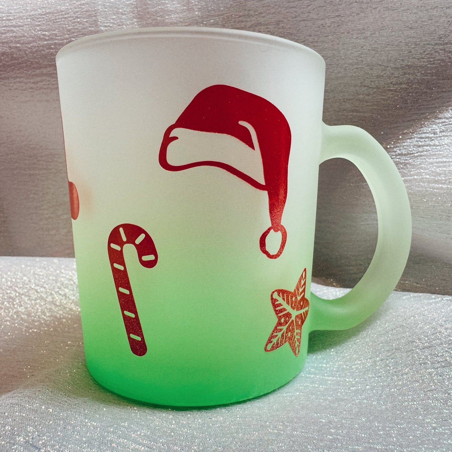 XMas Green Glass Mug