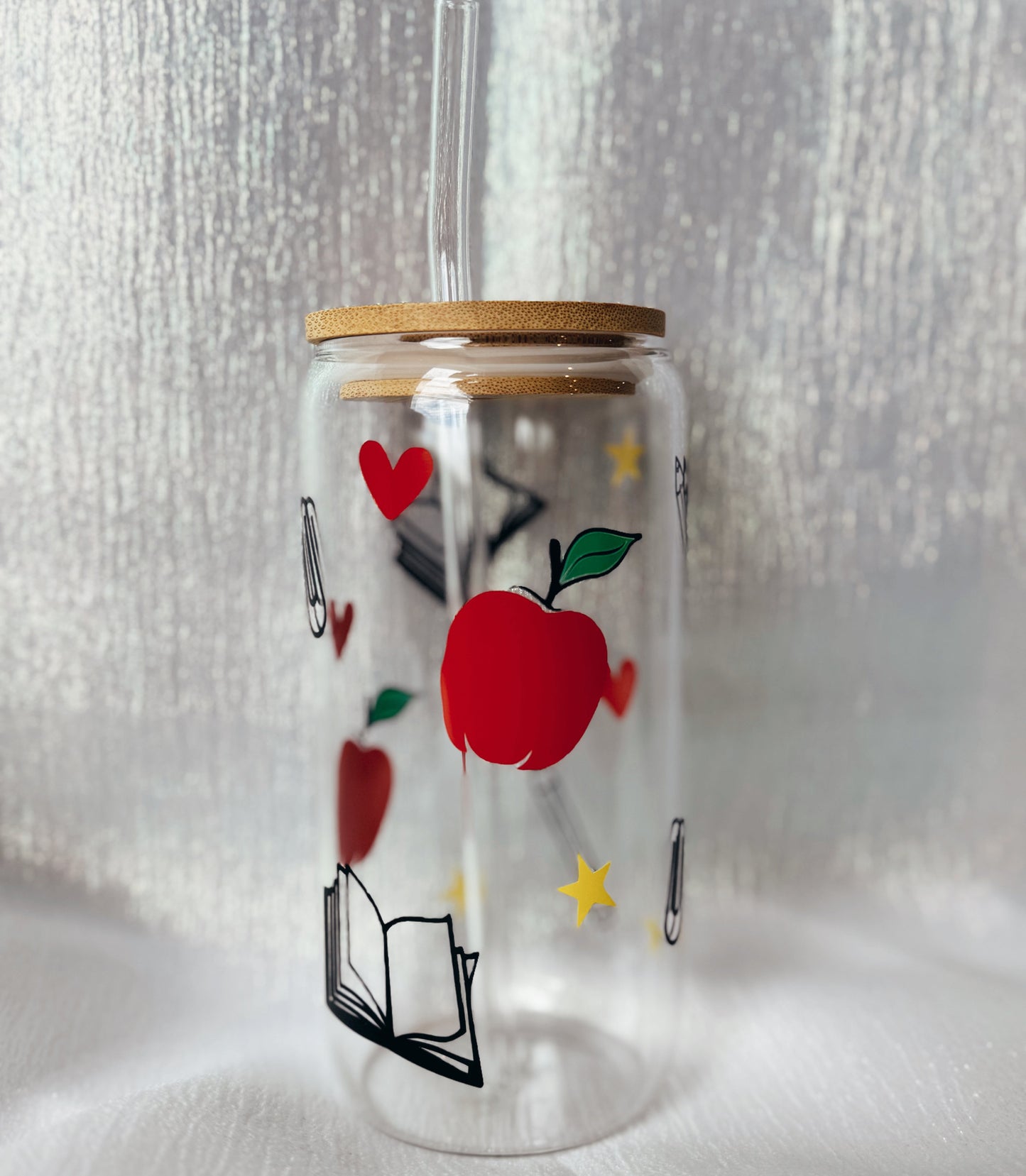 Teacher Glass Can (Red)