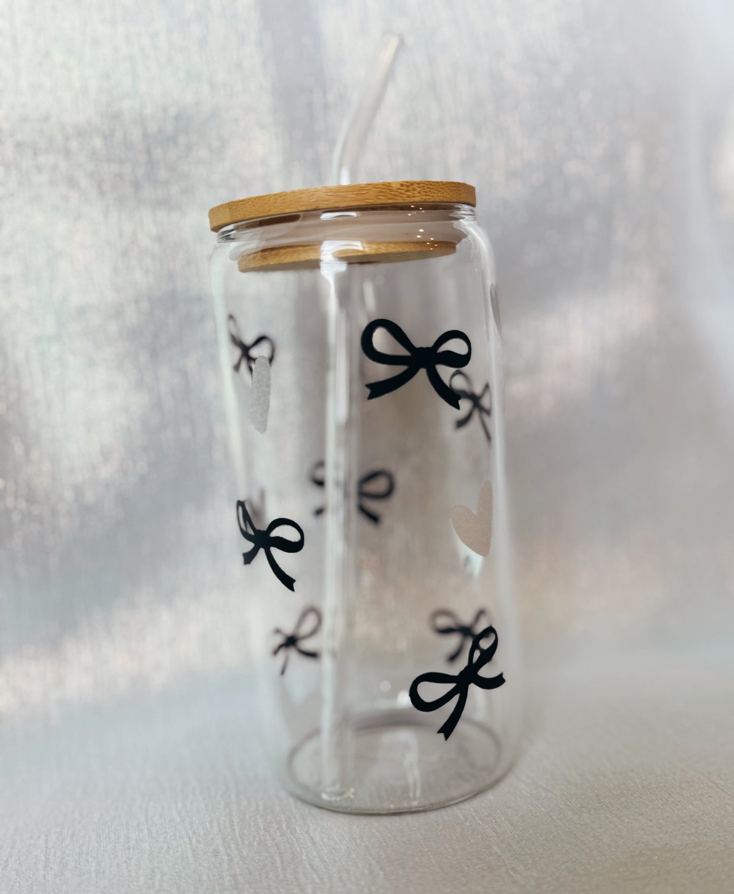 Bow Glass Can (black & silver)