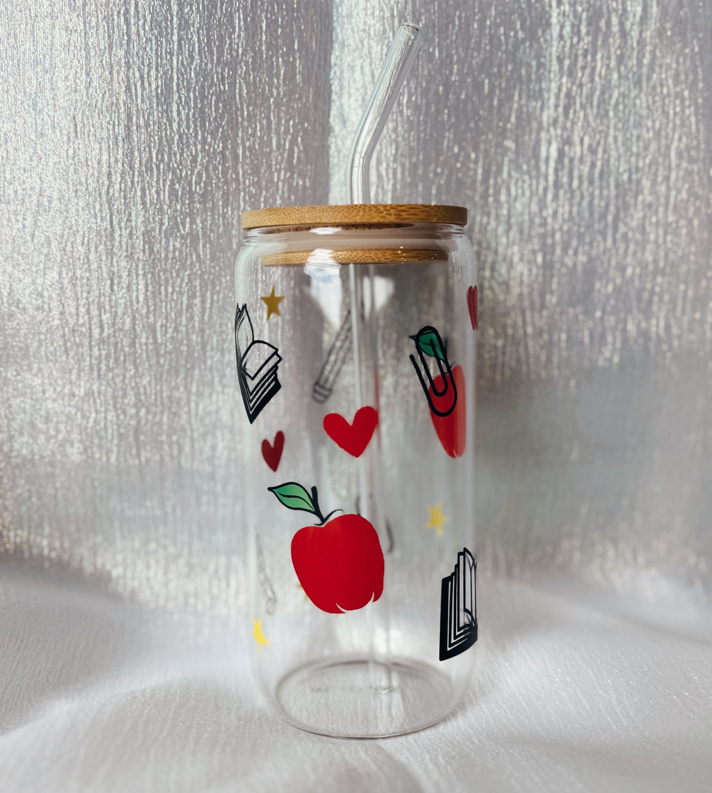 Teacher Glass Can (Red)