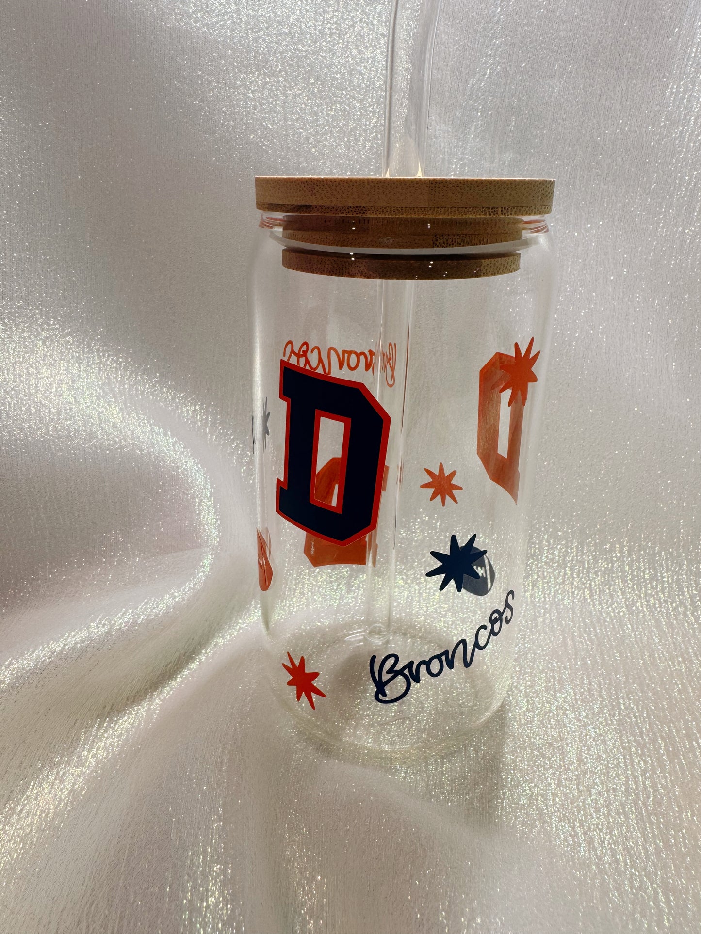 Broncos Glass Can
