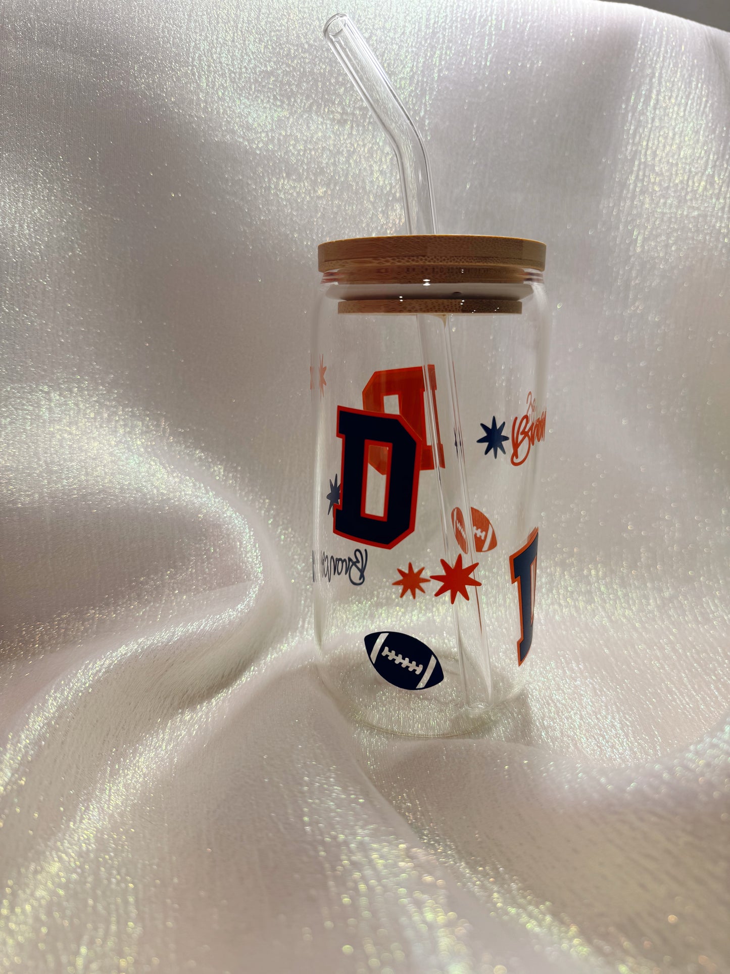 Broncos Glass Can
