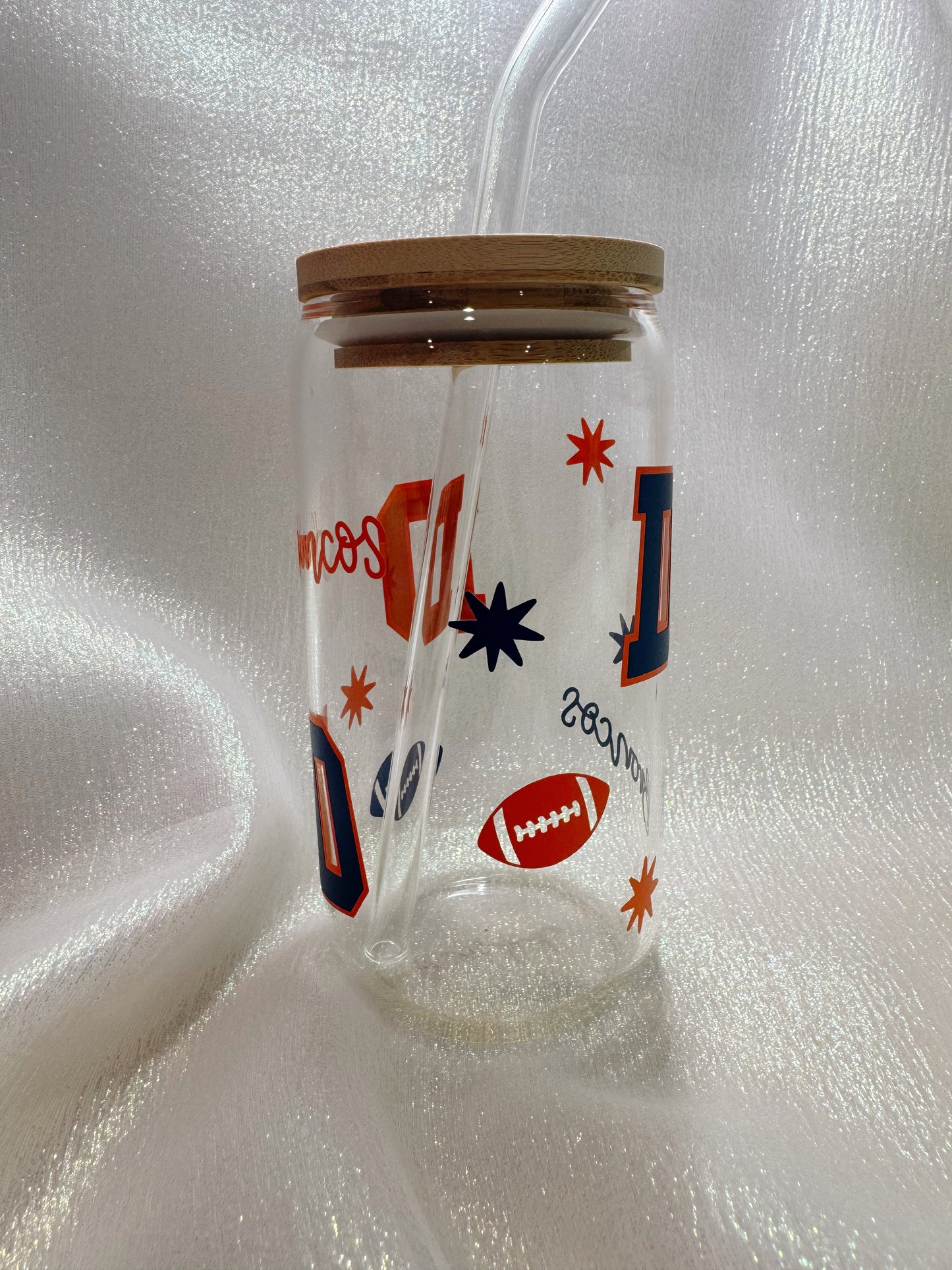 Broncos Glass Can