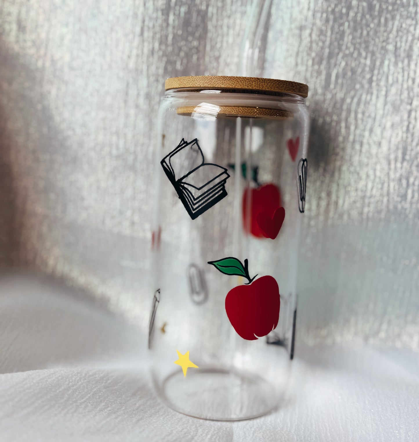 Teacher Glass Can (Red)