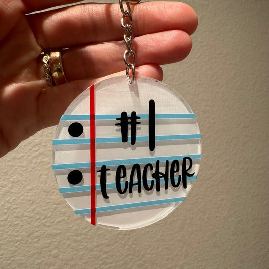 #1 Teacher keychain