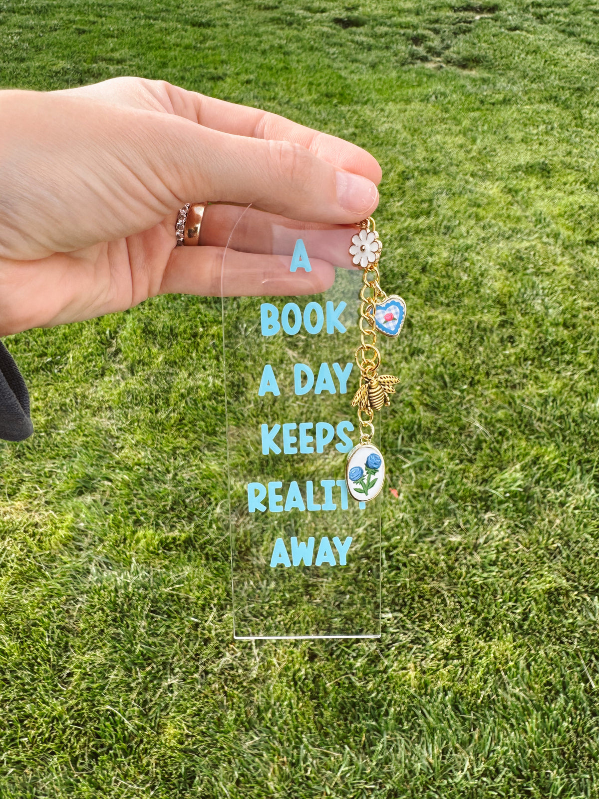 A Book a Day Keeps Reality Away (blue)
