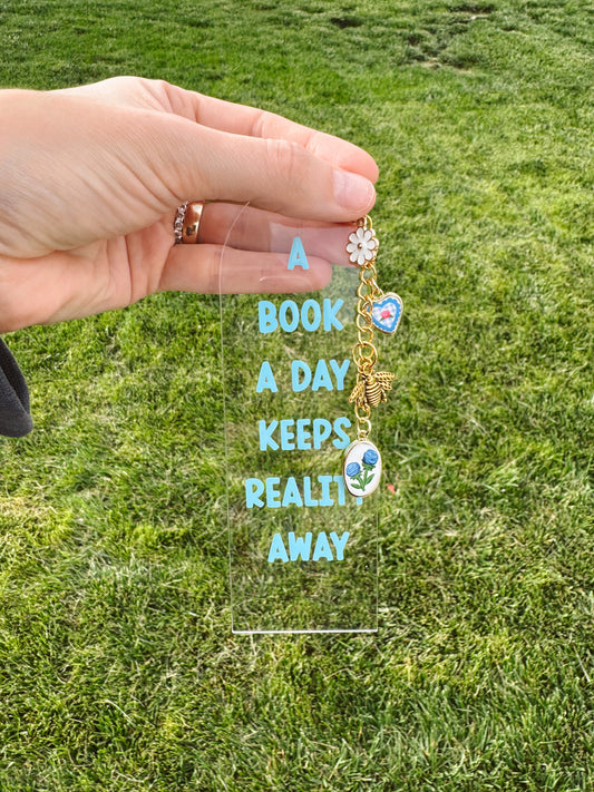 A Book a Day Keeps Reality Away (blue)