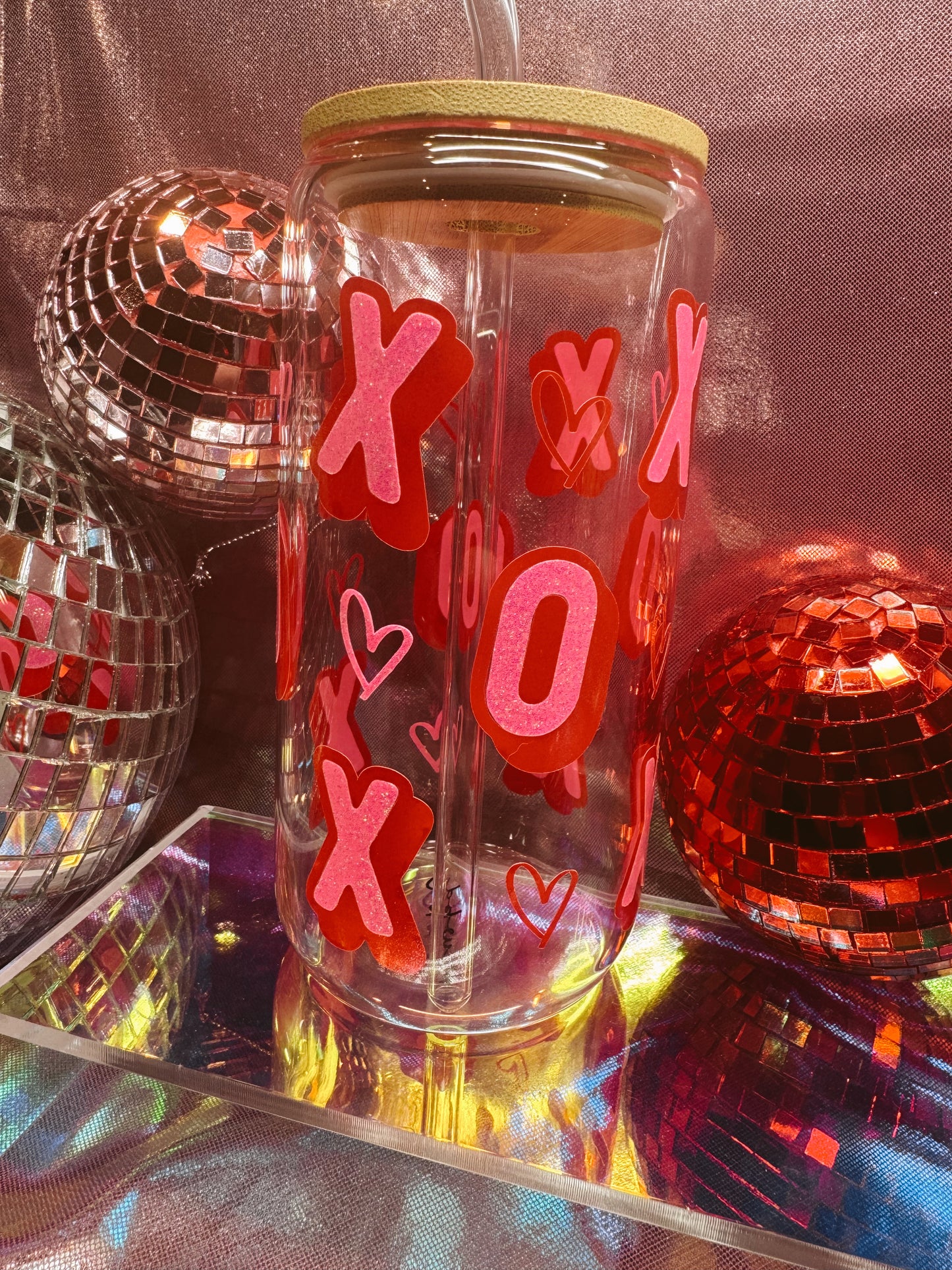 XOXO Valentine’s Day Glass Can