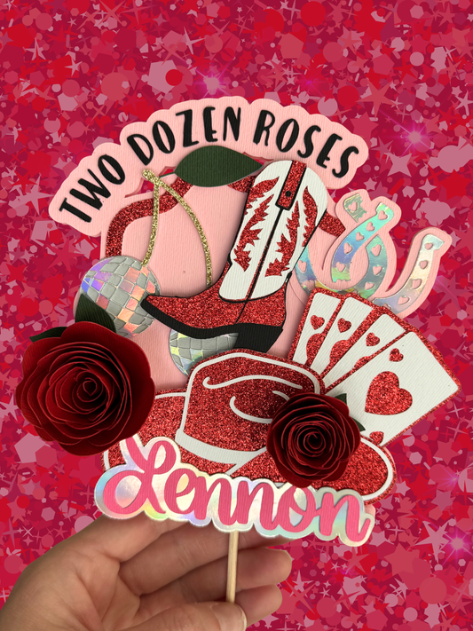 Two Dozen Roses Cake Topper