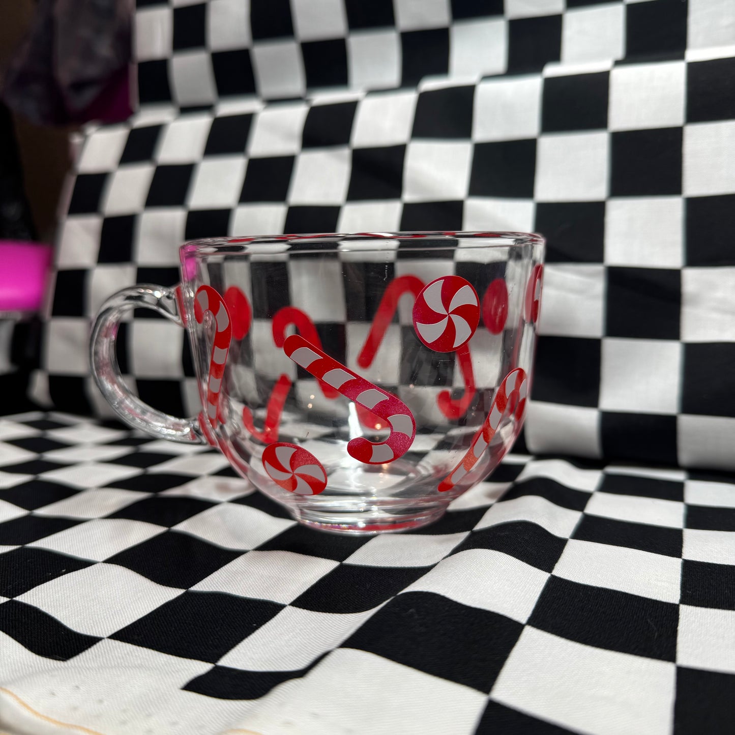 Candy Cane Glass Mug