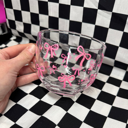 Pink Bow Glass Mug