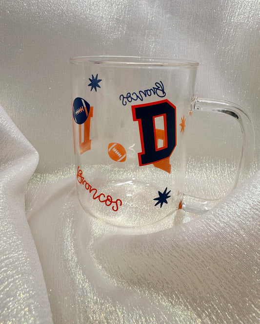 Broncos Glass Mug