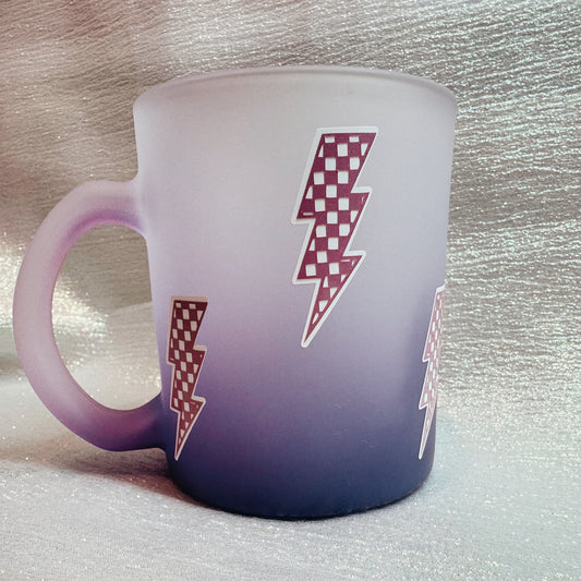 Lightening Bolt Purple Glass Mug