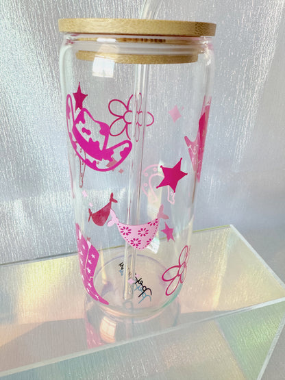 Cow Girl Glass Can