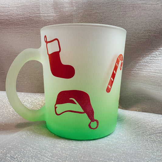 XMas Green Glass Mug