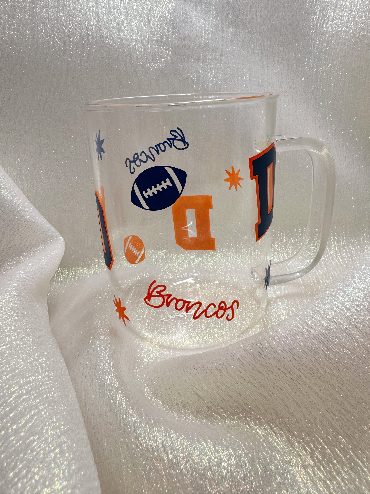 Broncos Glass Mug