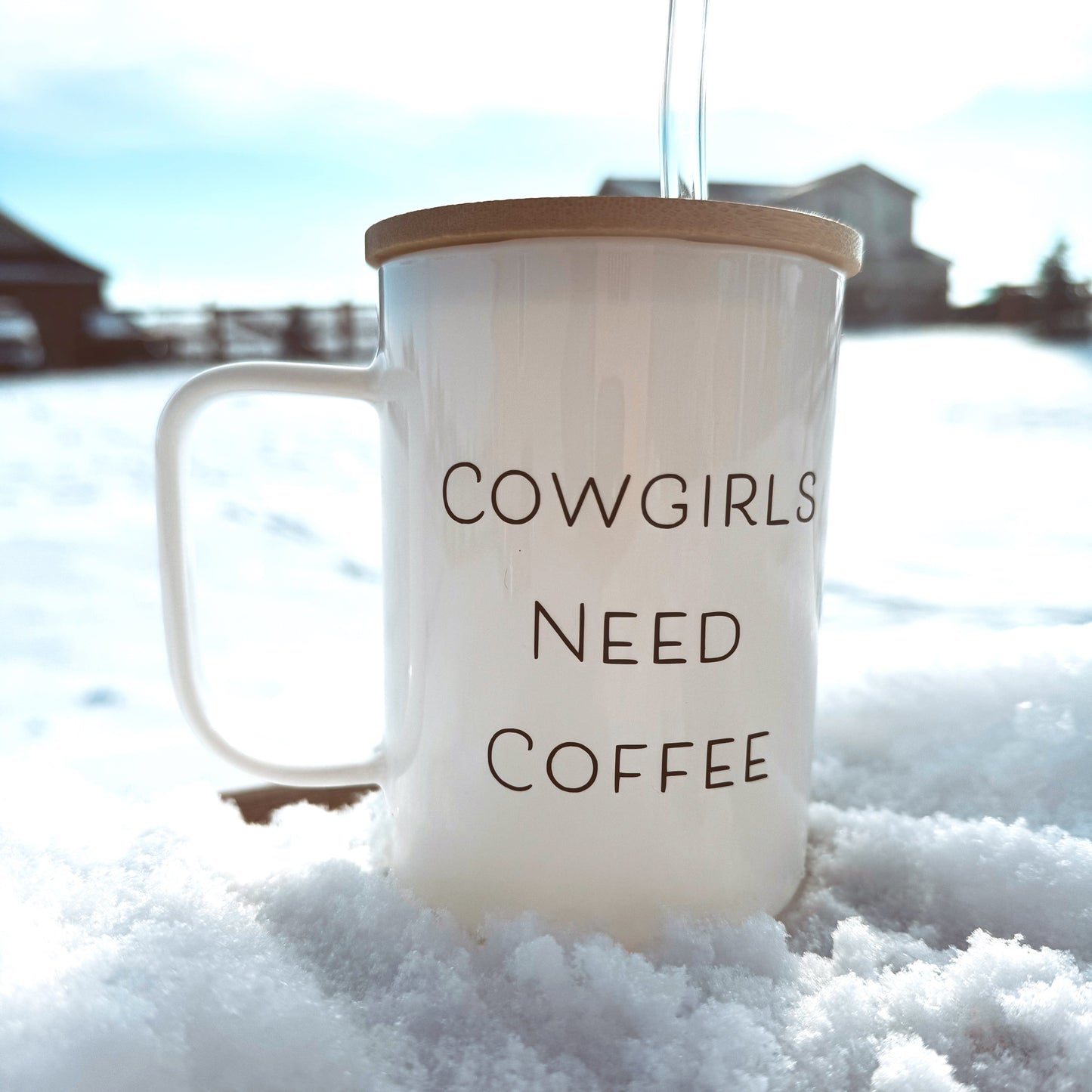 Cowgirls Need Coffee Glass Mug