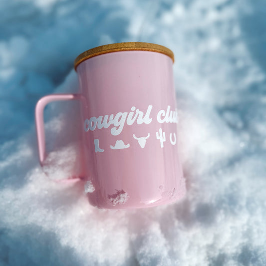 Cowgirl Club Pink Glass Mug