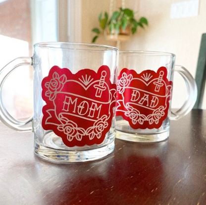 Tattooed Dad Glass Mug