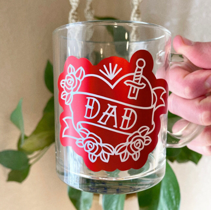 Tattooed Dad Glass Mug