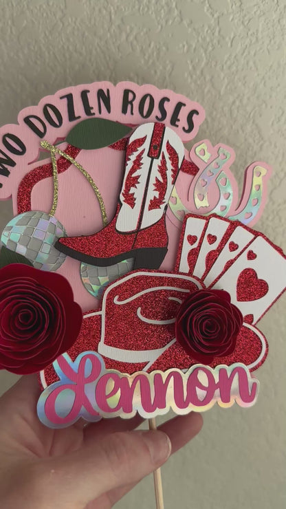 Two Dozen Roses Cake Topper